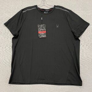 SPYDER Black T Shirt Mens Large Quick Dry Perforated Lightweight Short Sleeve